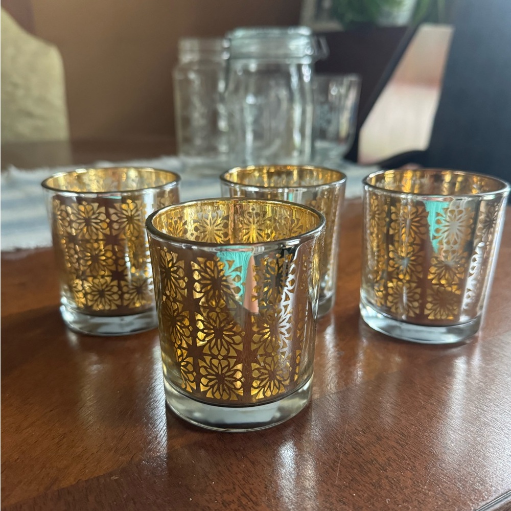 4 Crate&Barrel votive candle holders